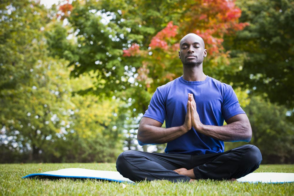 Calm yoga and meditation practice